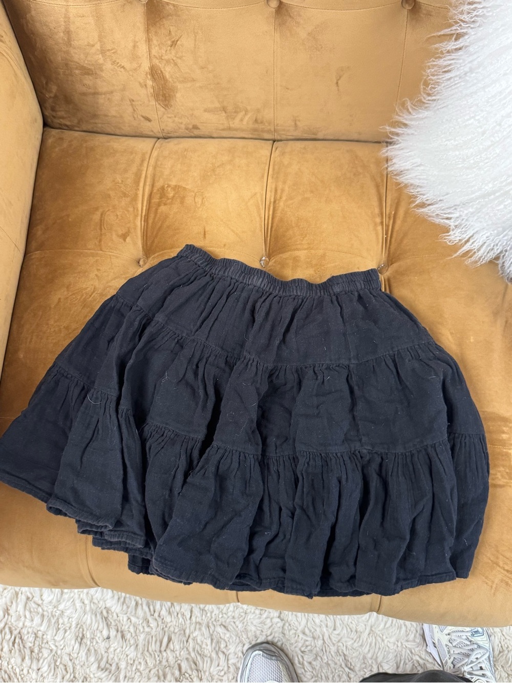 RD Style Black Tiered Skirt - Flowy Circle Skater